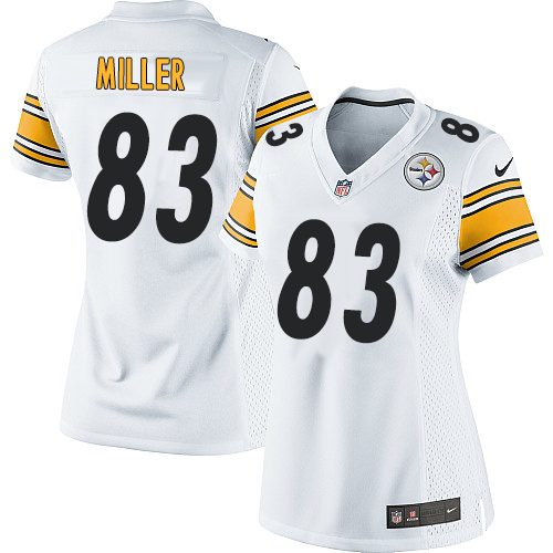 Women's Elite Heath Miller Nike Jersey White Road - #83 NFL Pittsburgh Steelers